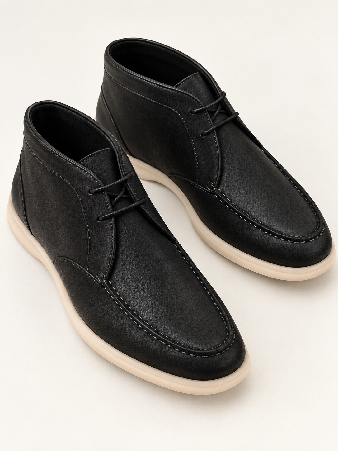 Black Leather Chukka Boots