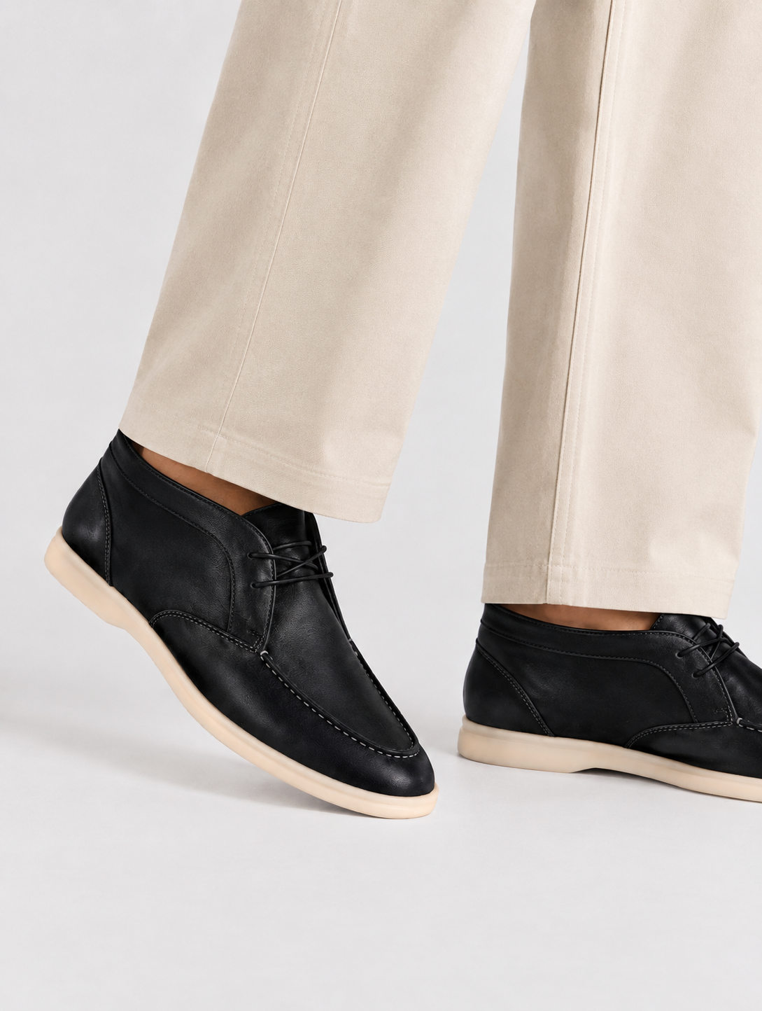 Black Leather Chukka Boots