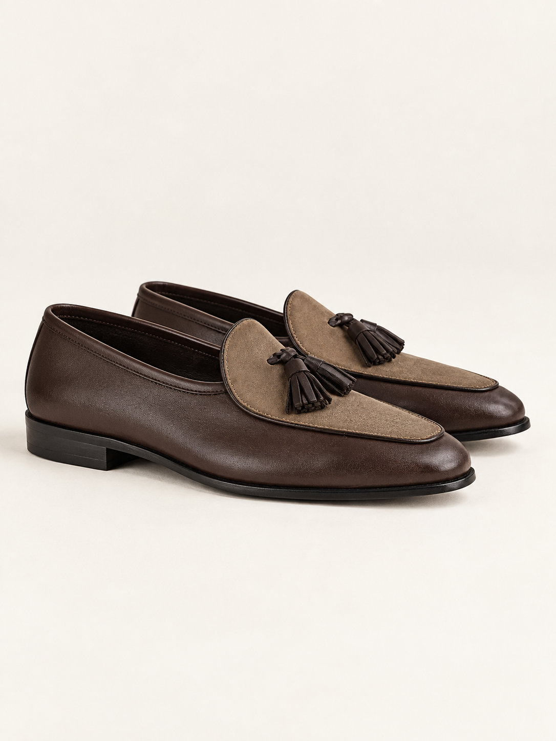 Two-Tone Tassel Loafers