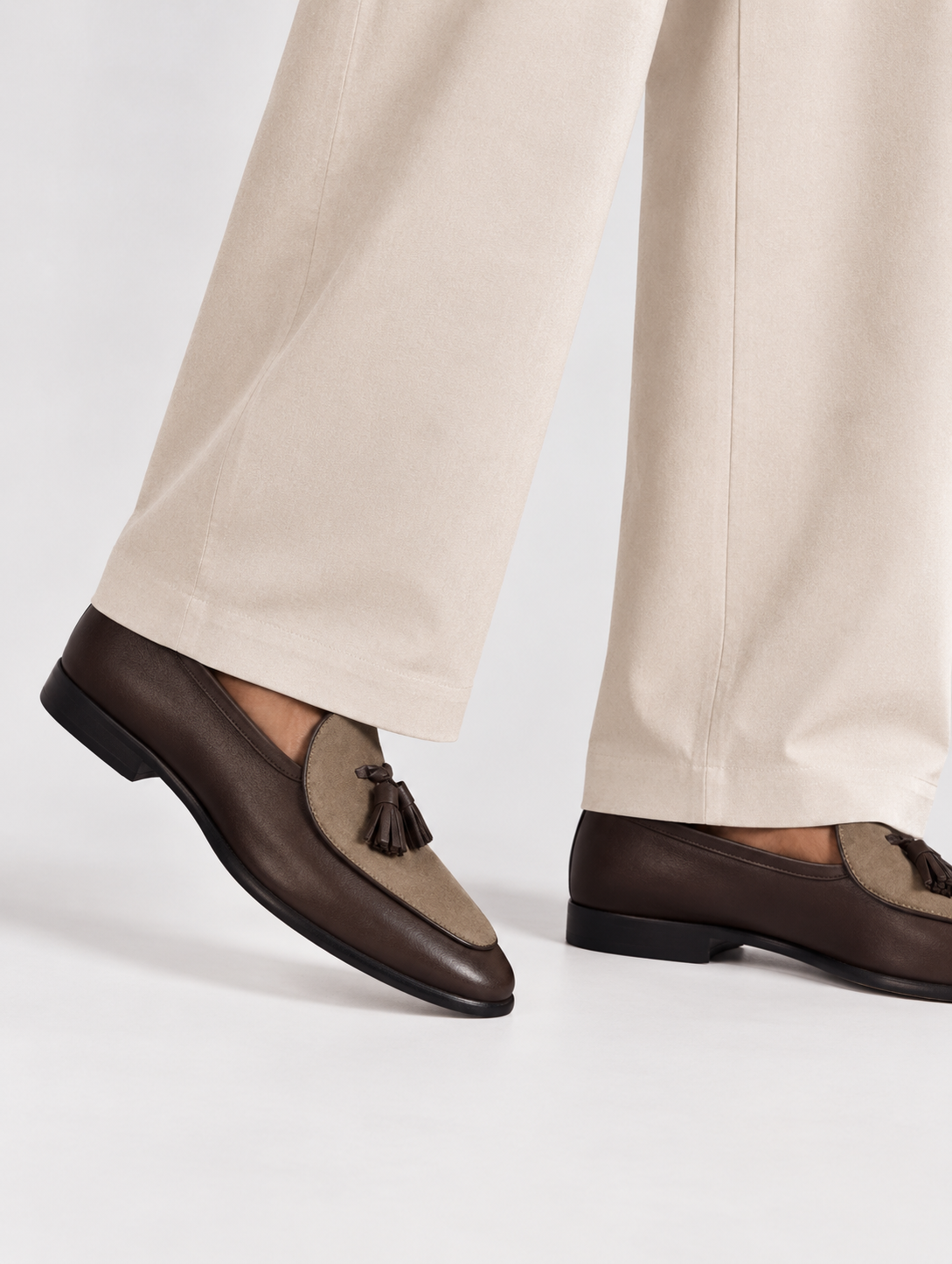 Two-Tone Tassel Loafers