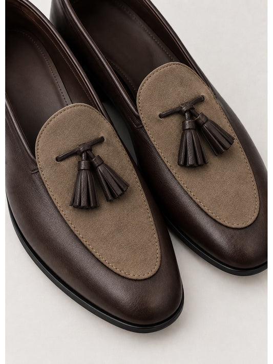 Two-Tone Tassel Loafers