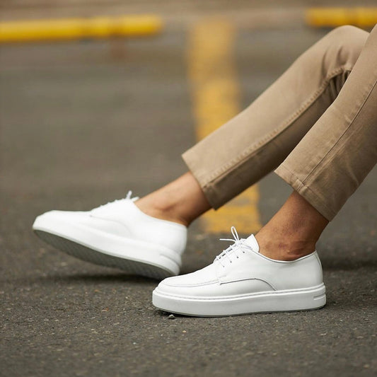 White Lace up Sneakers