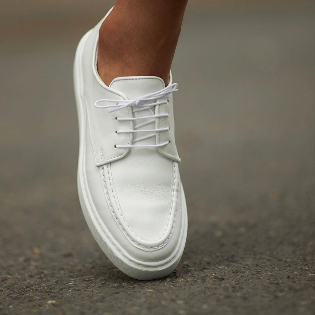 White Lace up Sneakers