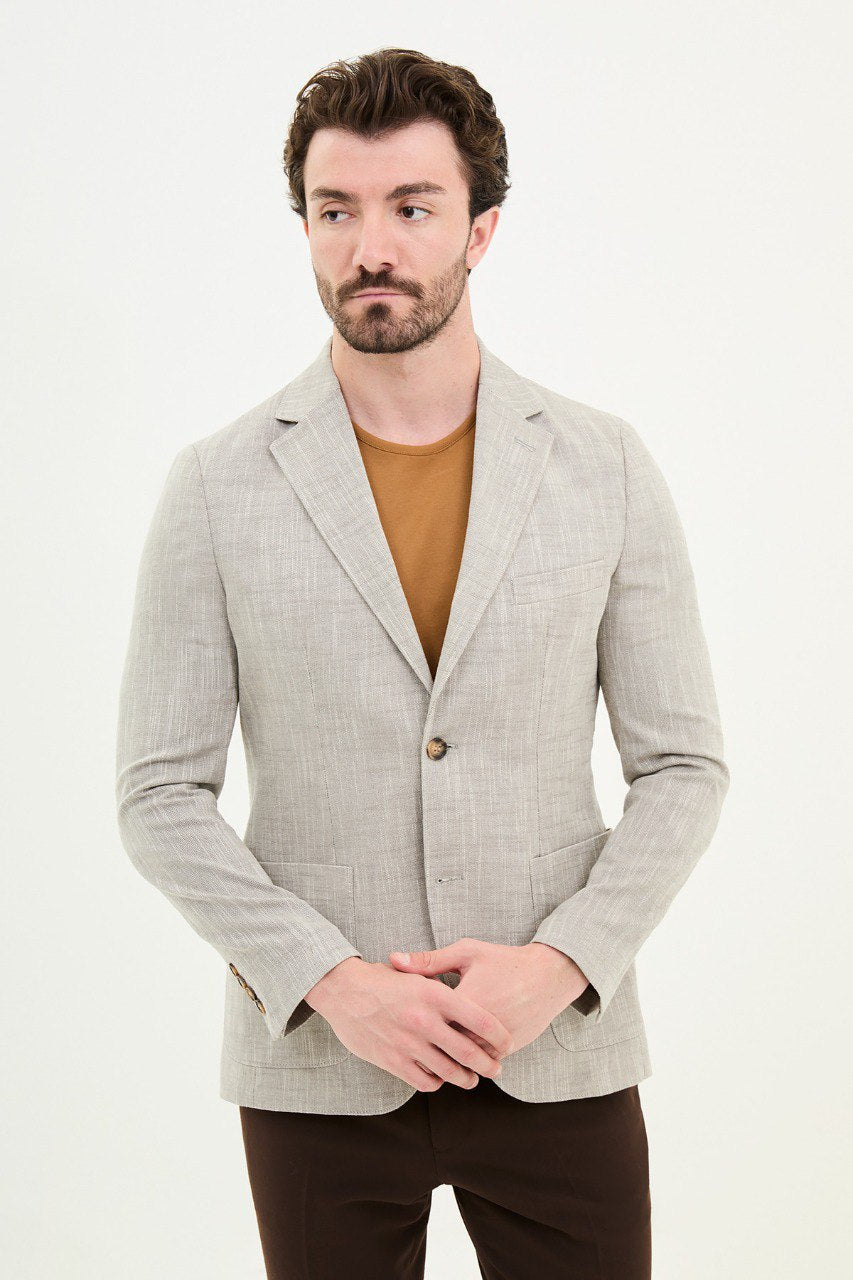 Grey Slim Fit Blazer MB-002