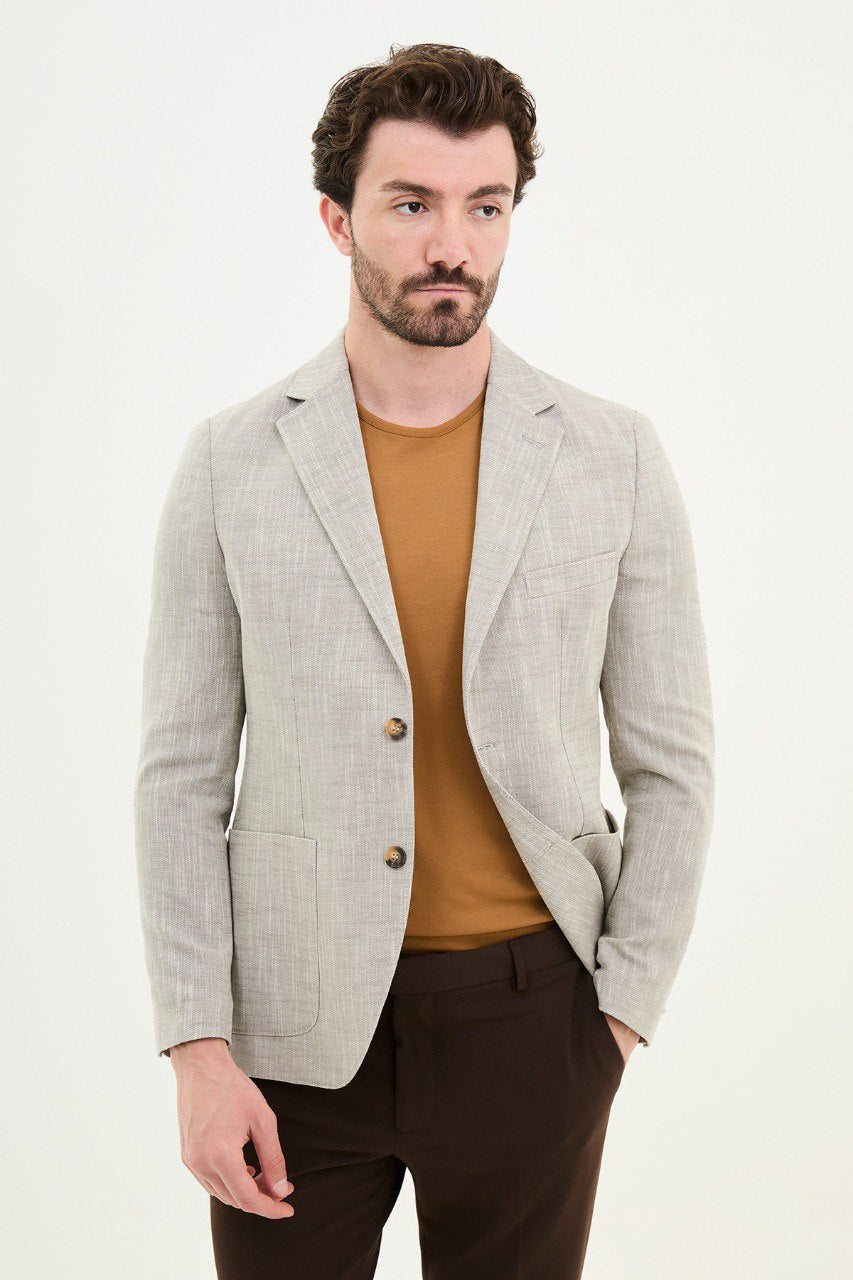 Grey Slim Fit Blazer MB-002