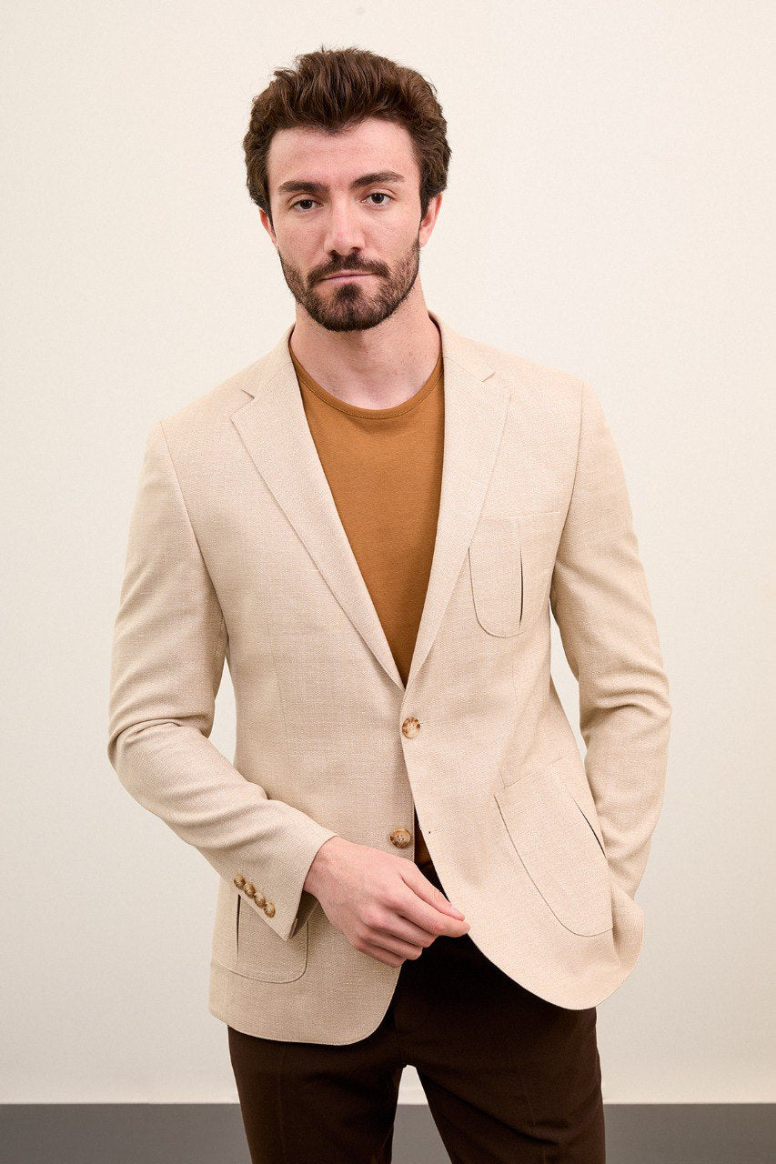 Beige BP Slim Fit Blazer MB-010