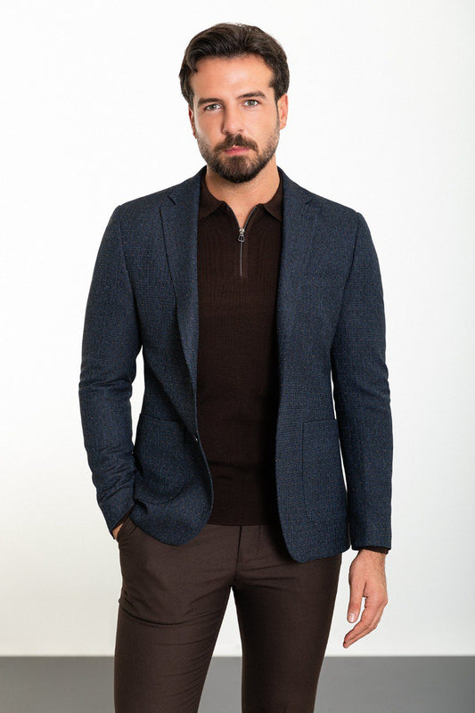 Blue Slim Fit Blazer MB-022