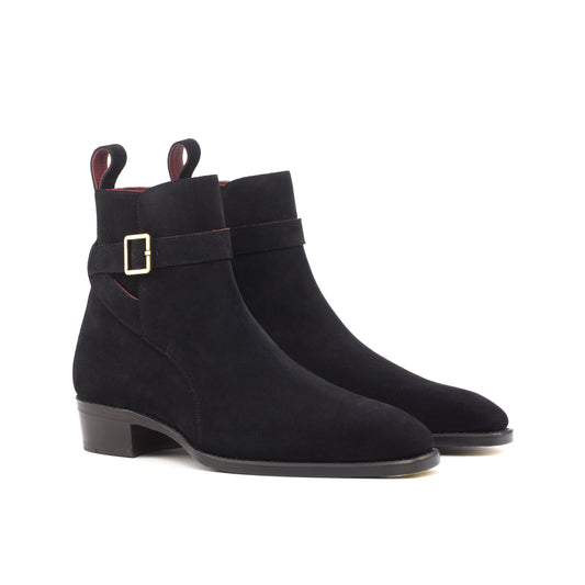 Black Lux Suede Jodhpur Boots