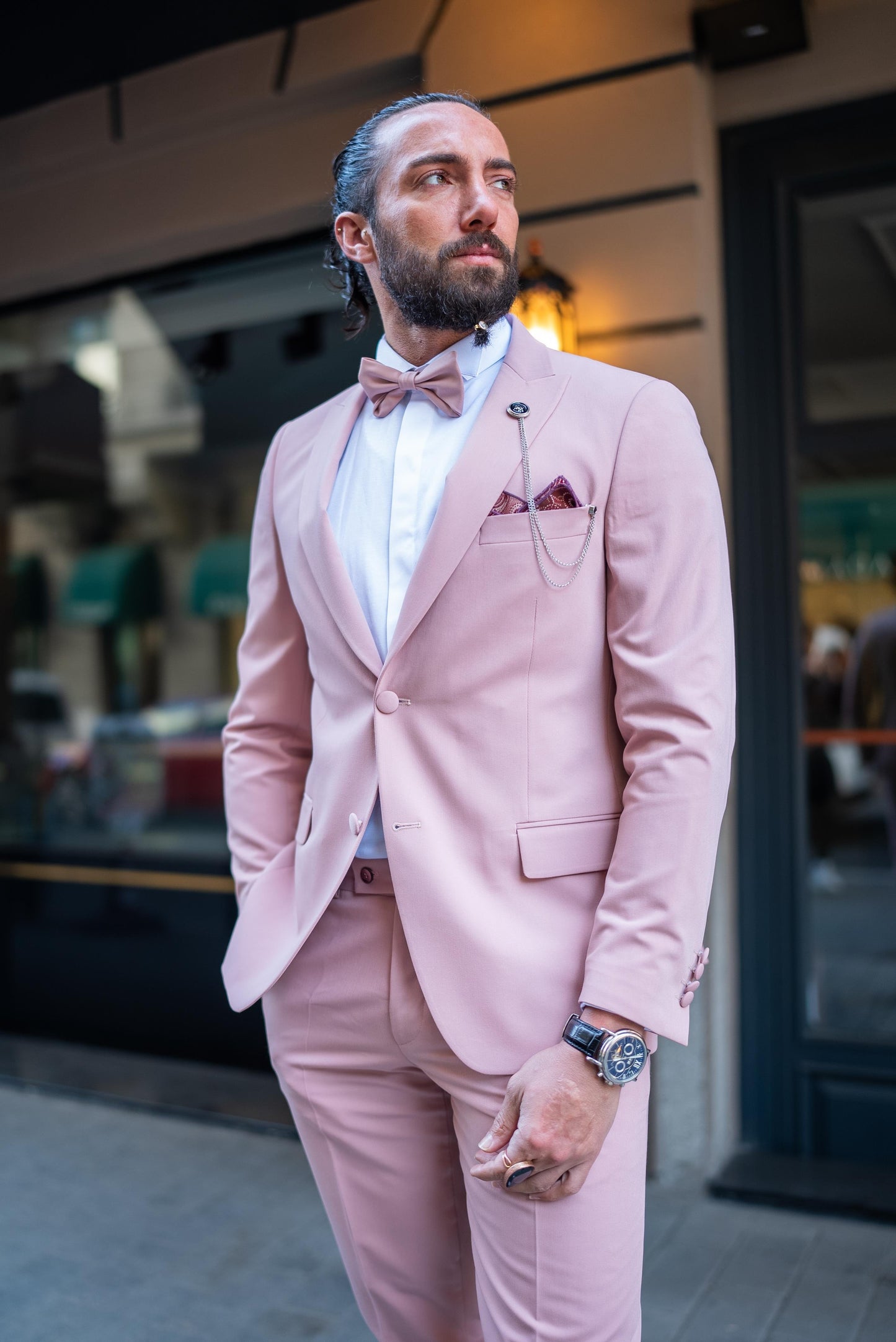 Pink Groom Slim Fit Suits