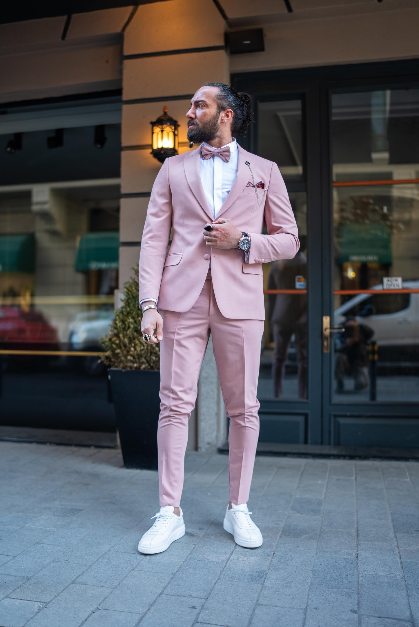 Pink Groom Slim Fit Suits