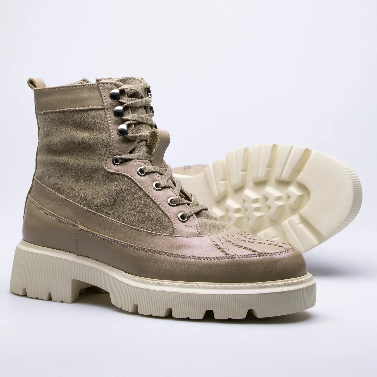 SAND AJAK Lace-up and Zippered Winter Boots