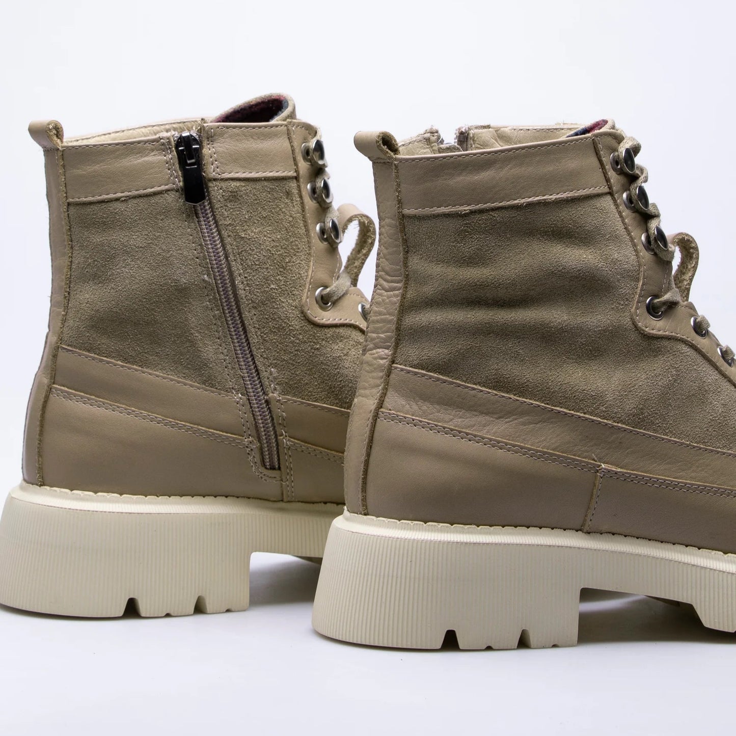 SAND AJAK Lace-up and Zippered Winter Boots