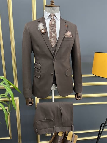 Brown Slim Fit Suit