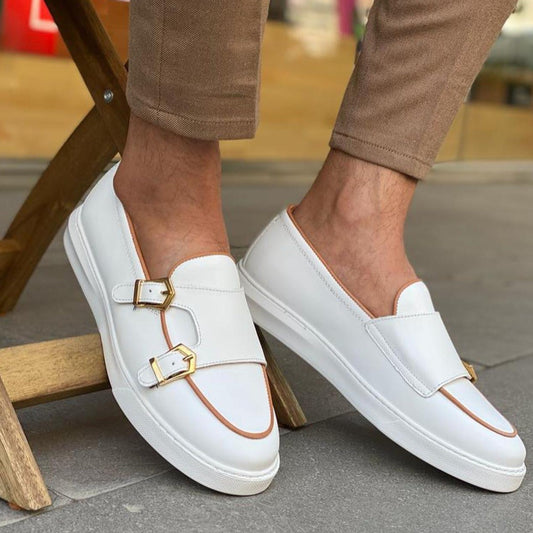 White Casual Monk Strap Eva Sole Shoes