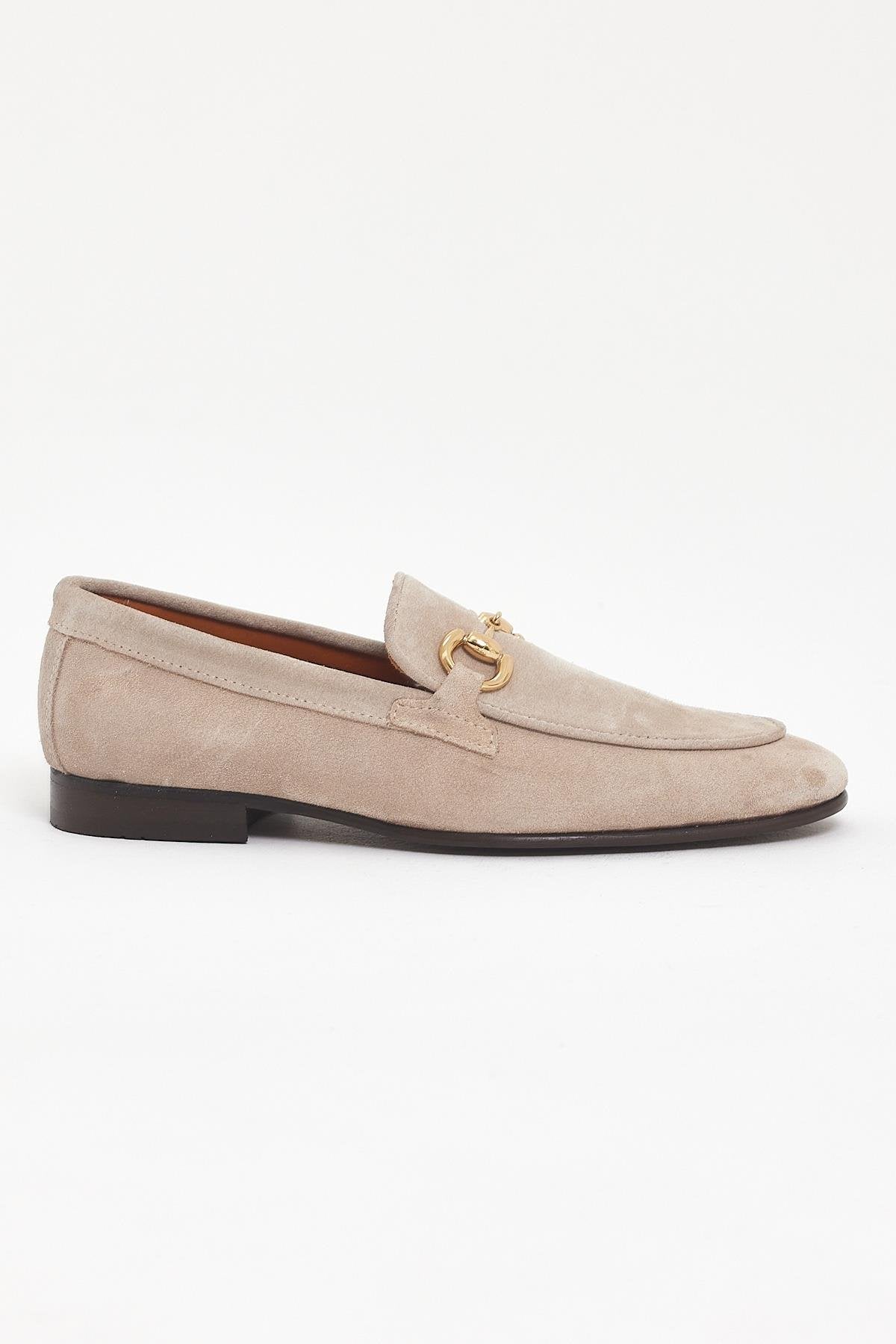 Beige Suede Loafers