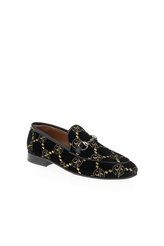 Black Embroidered Nappa Leather Loafer
