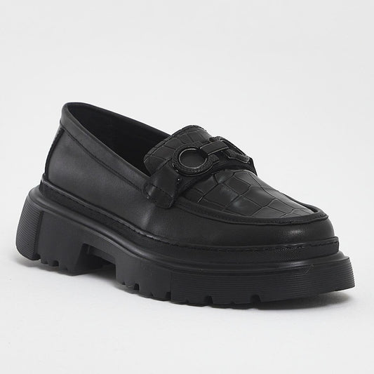 Black Croc Chunky Loafer