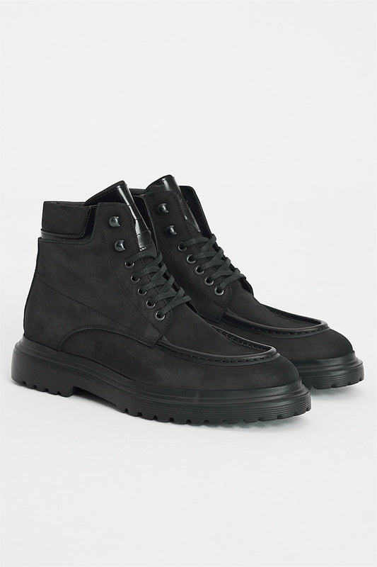 Black Nubuck Boots