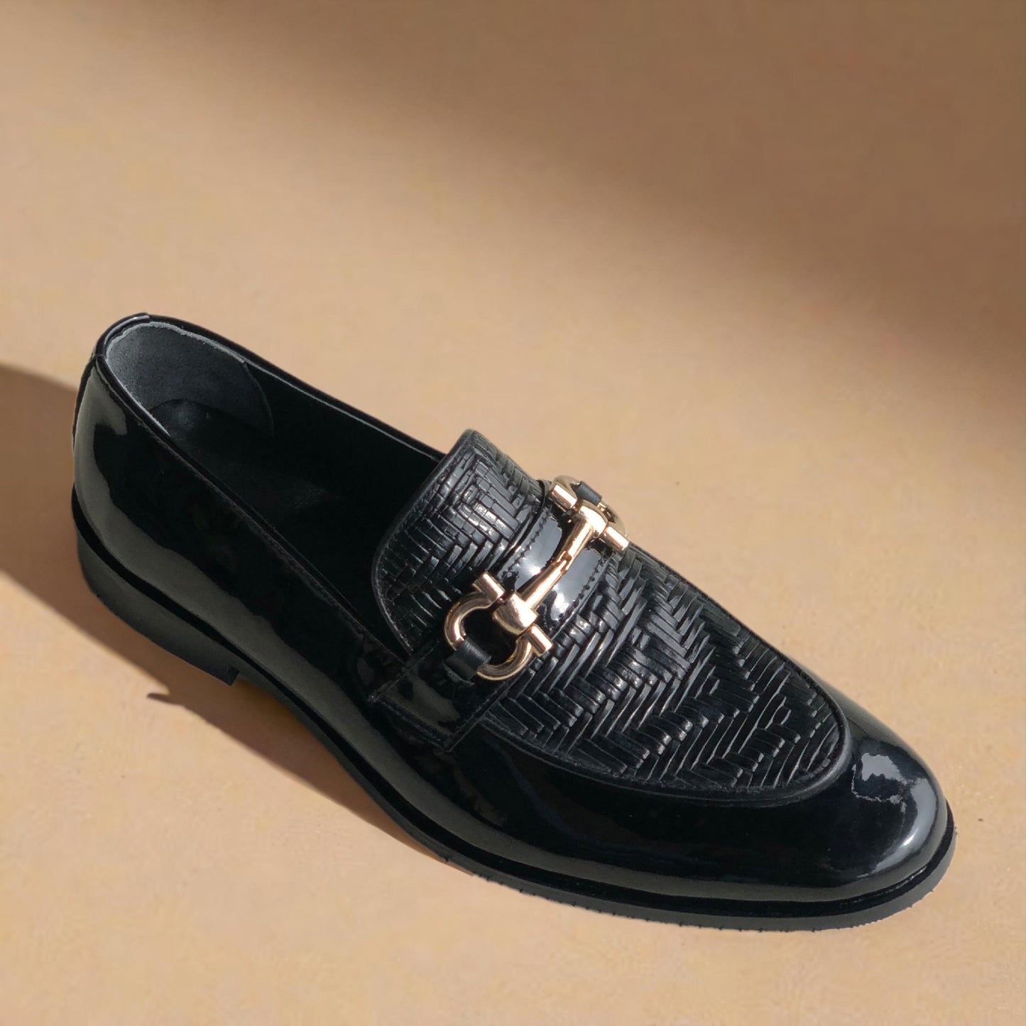 Black Patent Texture Loafer