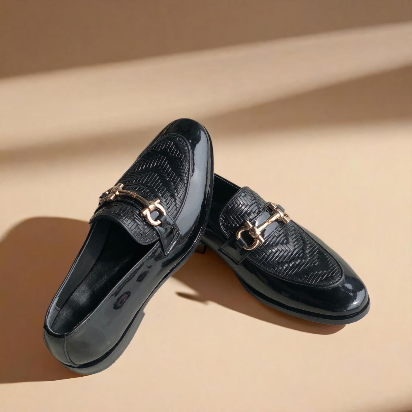 Black Patent Texture Loafer