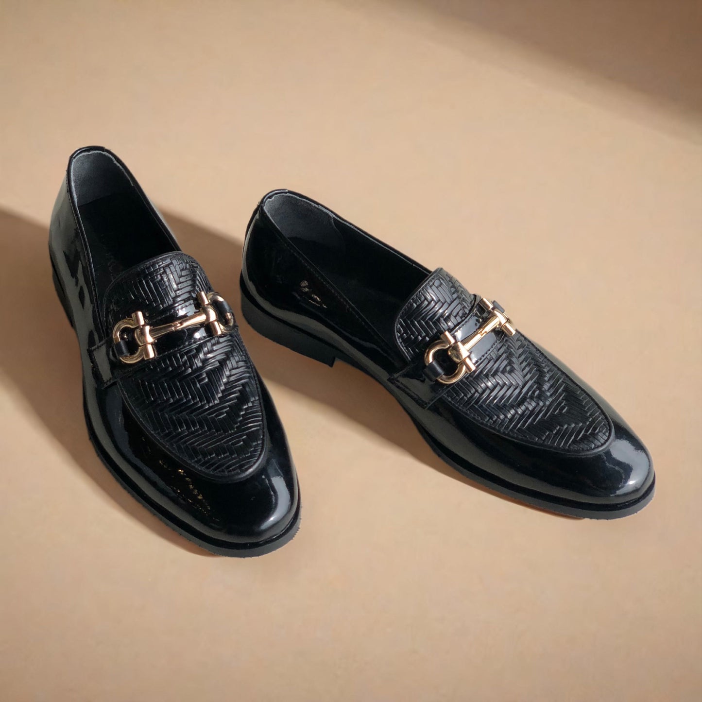 Black Patent Texture Loafer