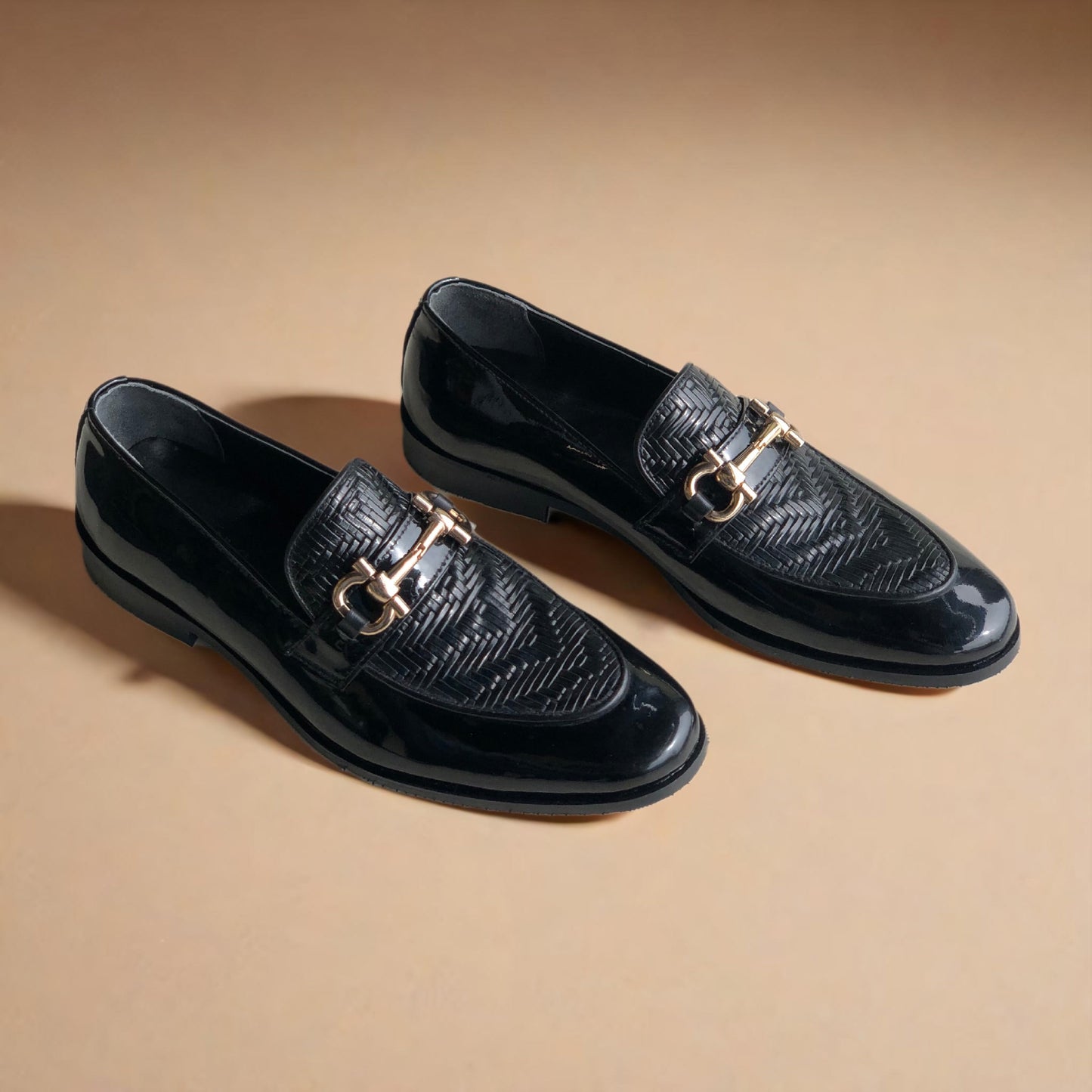 Black Patent Texture Loafer