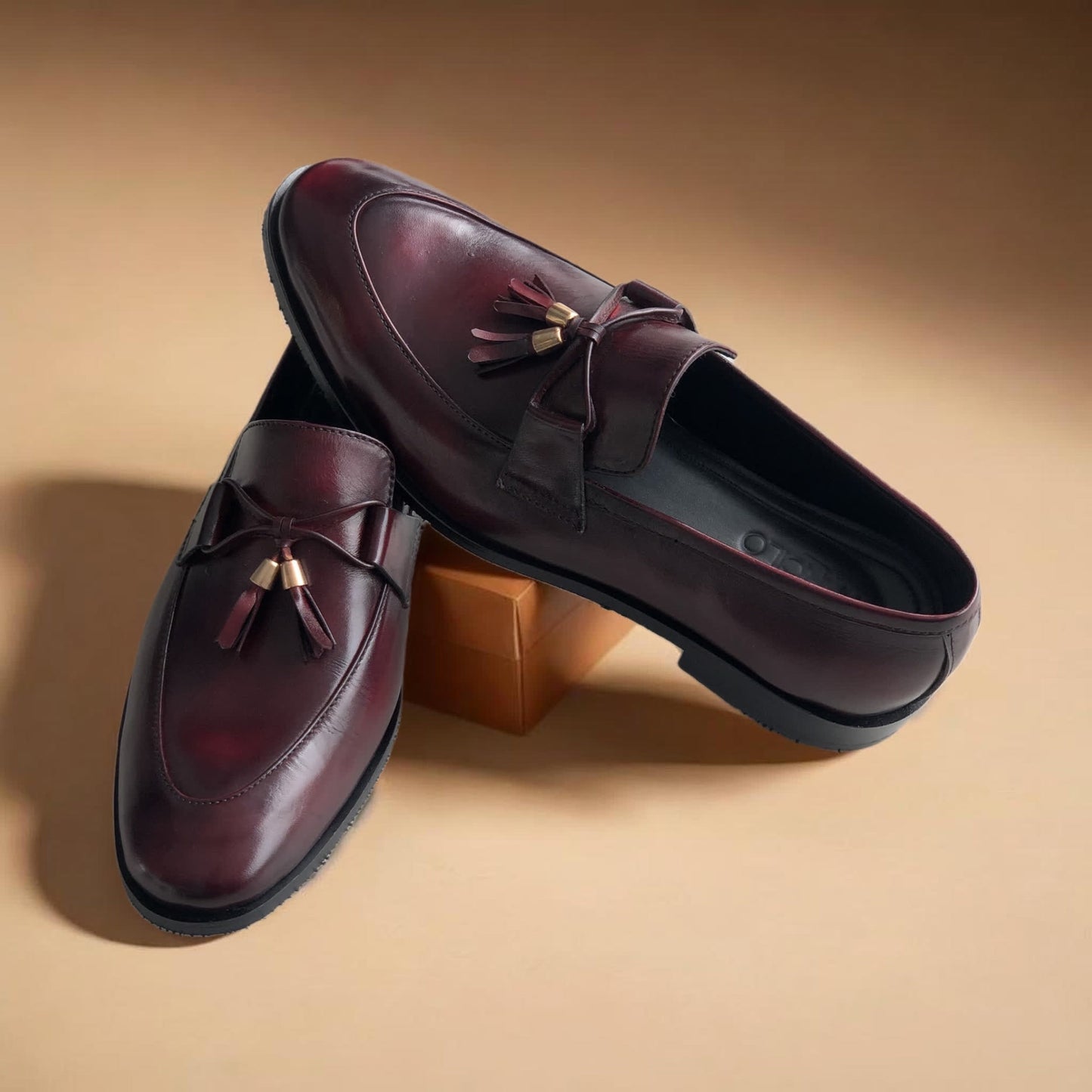 Burgundy Tassel Loafer-AL020