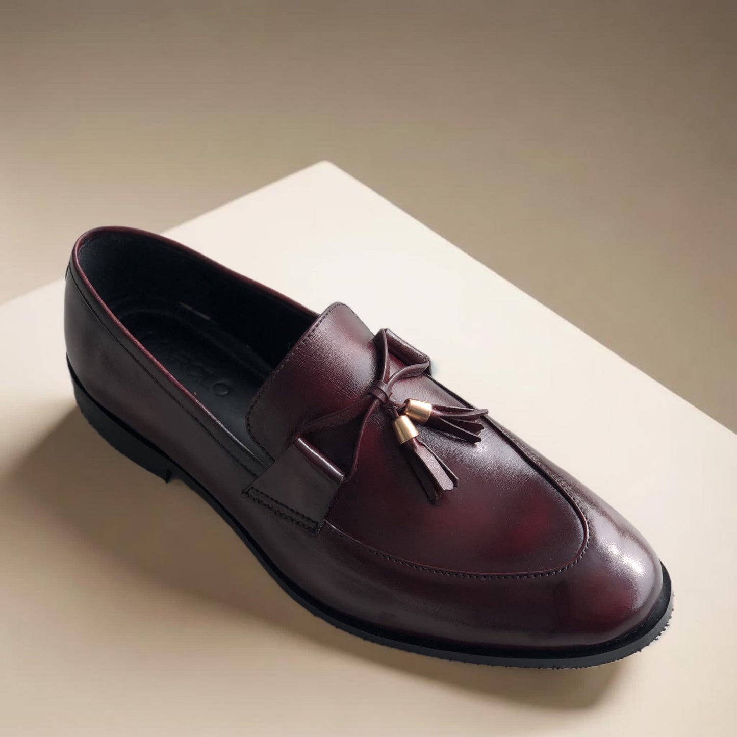 Burgundy Tassel Loafer-AL020