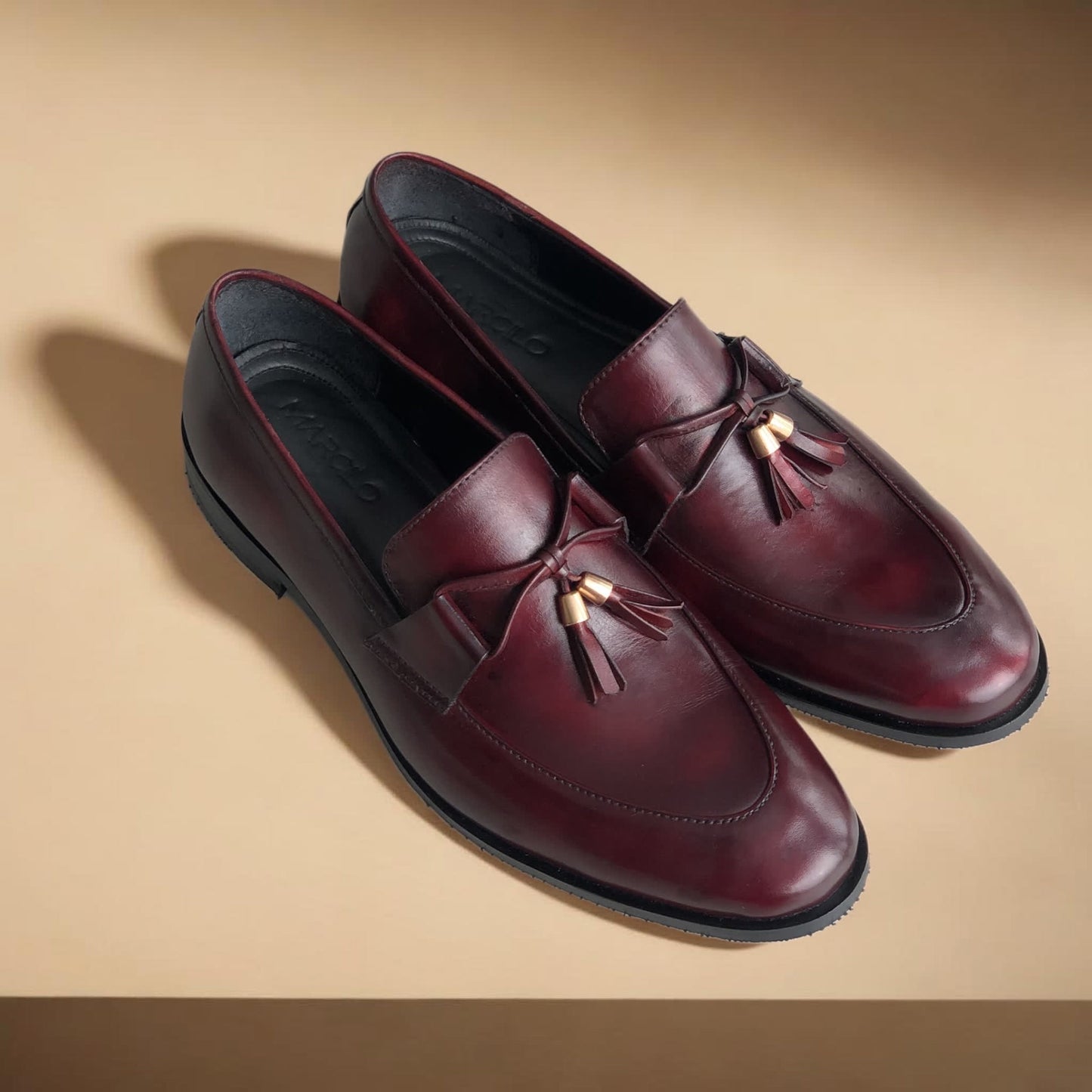 Burgundy Tassel Loafer-AL020