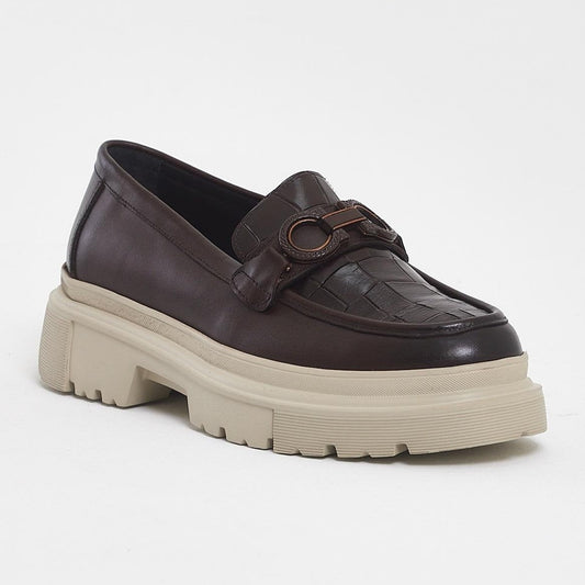 Brown Croc Chunky Loafer