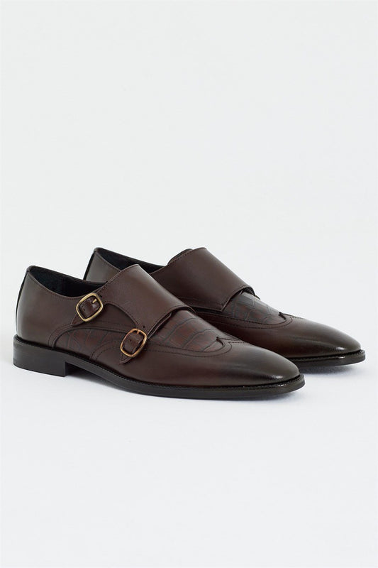 Brown Wingtip Double Monk