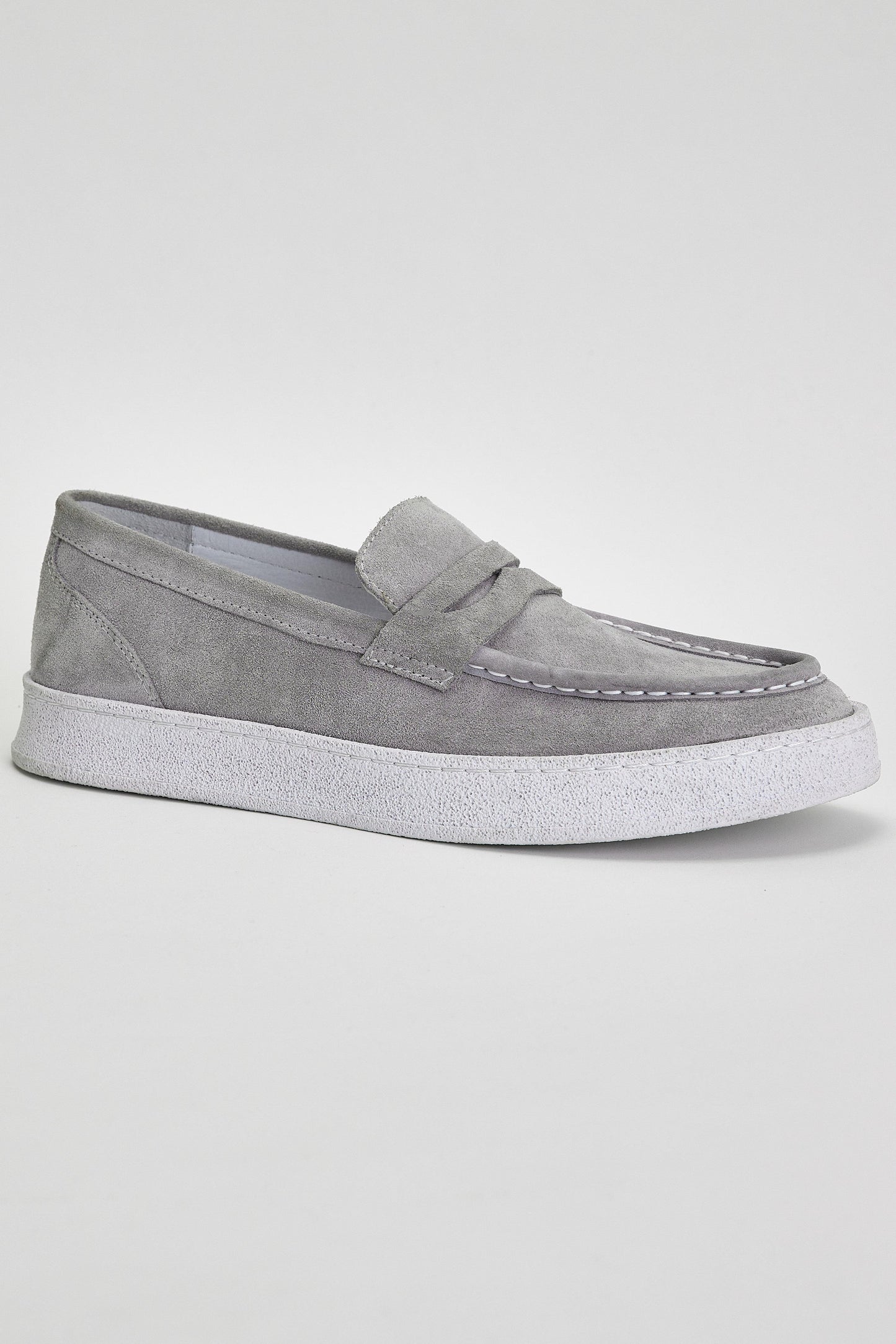 Grey Suede Casual Loafer