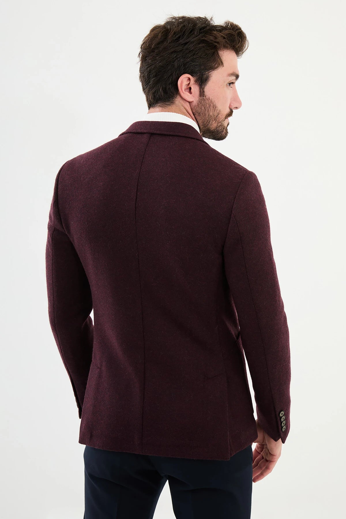 Claret Red Premium Wool Slim Fit Blazers