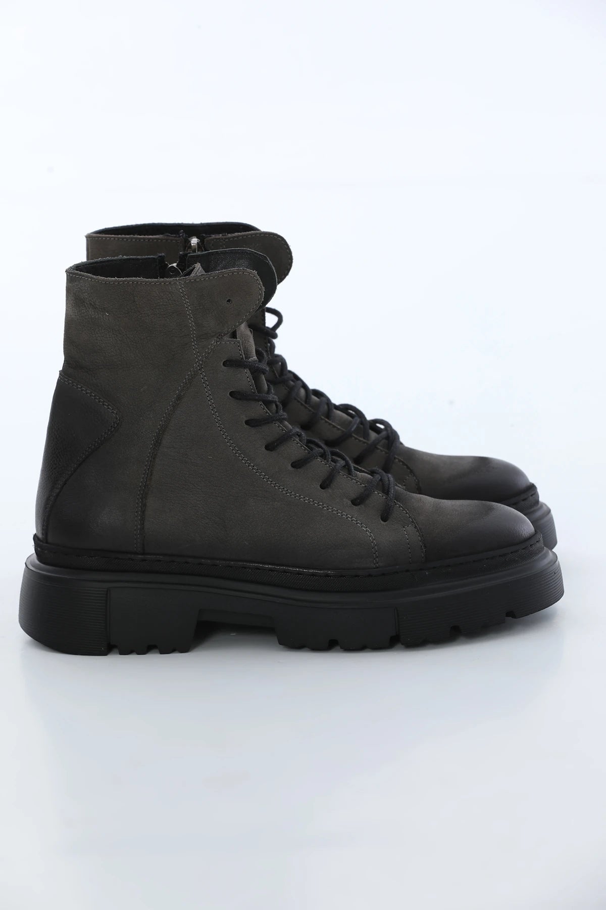 Grey Nubuck Leather Boots FB-0331