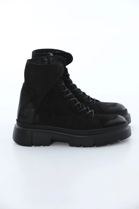 Black Nubuck Leather Boots FB-0332