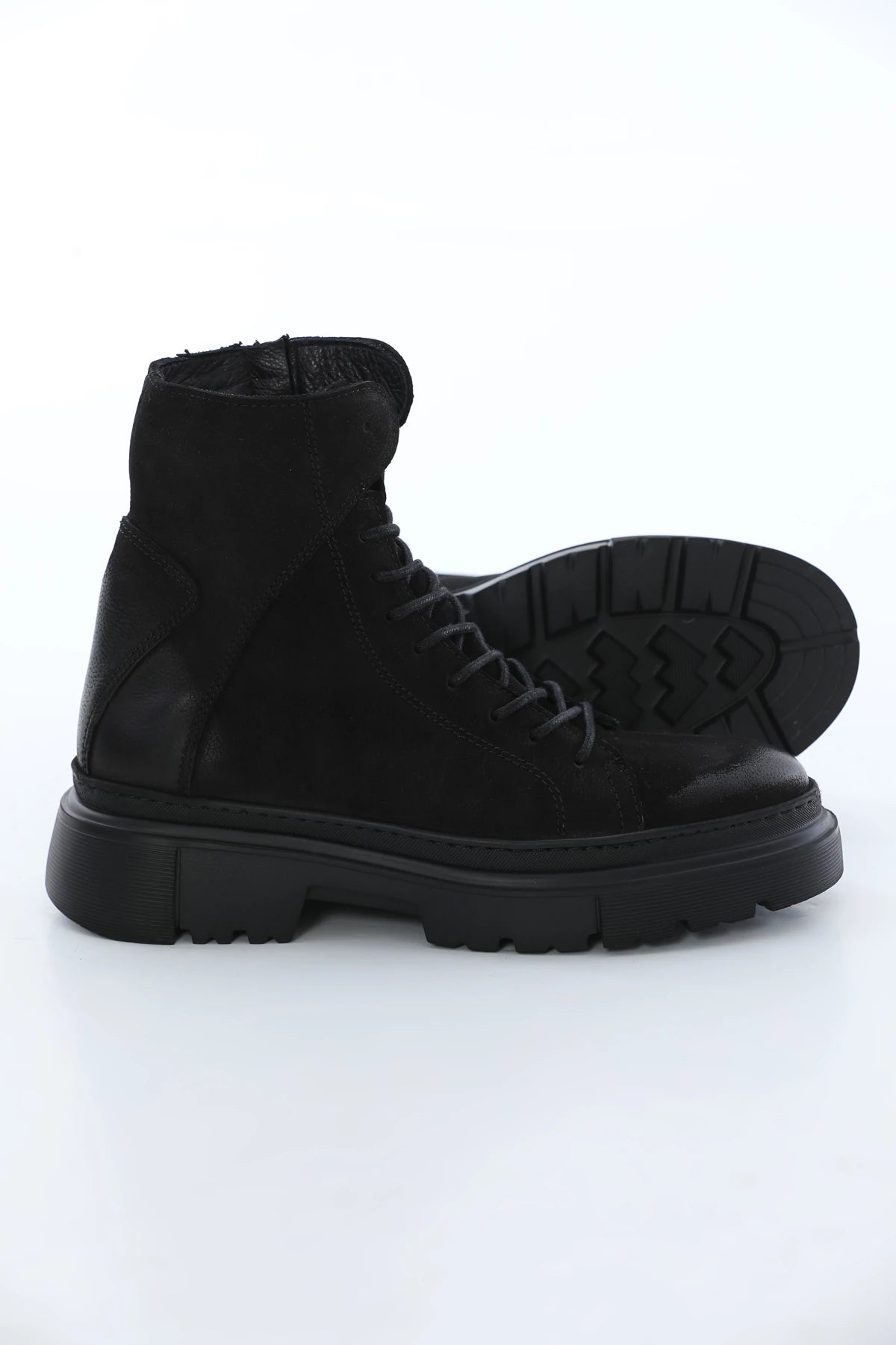 Black Nubuck Leather Boots FB-0332