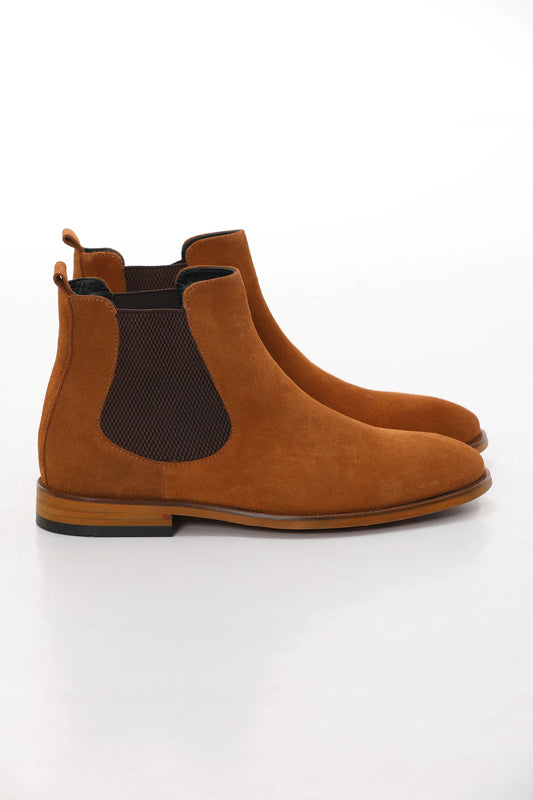 Mustard Suede Chelsea Boots FB-0337