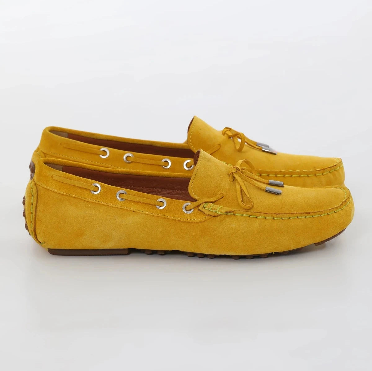 Yellow Suede Driving Loafers