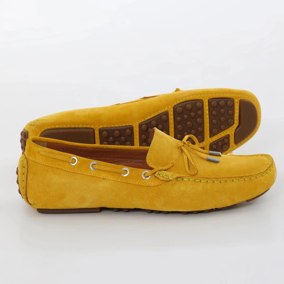 Yellow Suede Driving Loafers