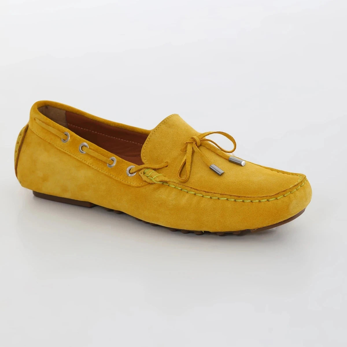 Yellow Suede Driving Loafers