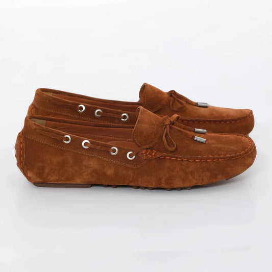 Brown Suede Driving Loafers