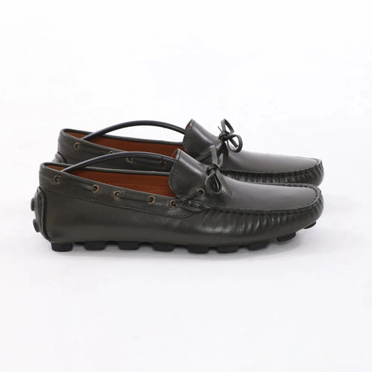 Olive Calf Leather Driving Loafer