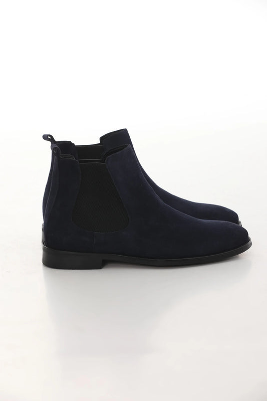 Navy Blue Suede Chelsea Boots FB-0336