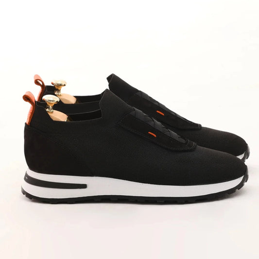 Black Knitted Casual Runners