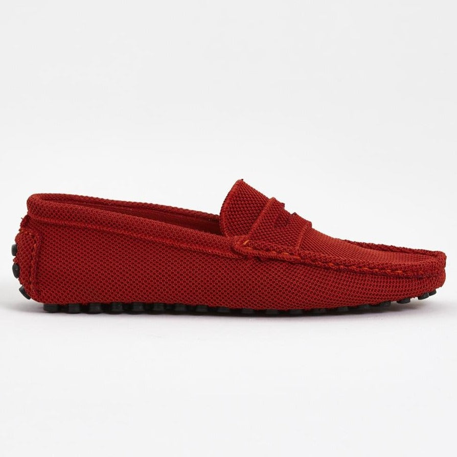 Men's Red Knitwear Driving Loafers