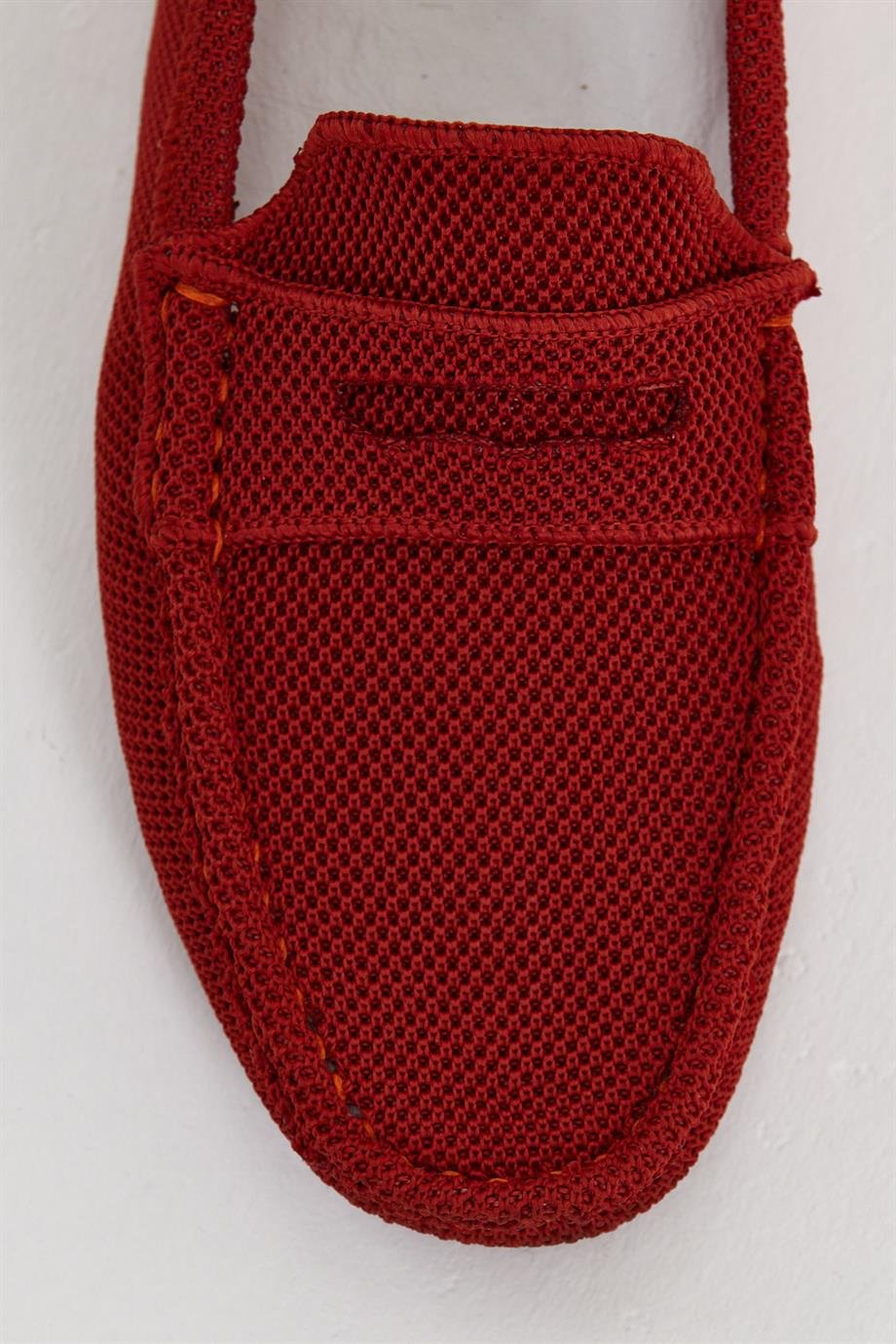 Men's Red Knitwear Driving Loafers