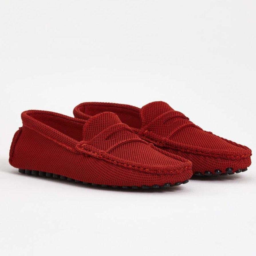 Men's Red Knitwear Driving Loafers