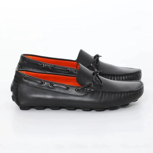 Black Calf Leather Driving Loafer