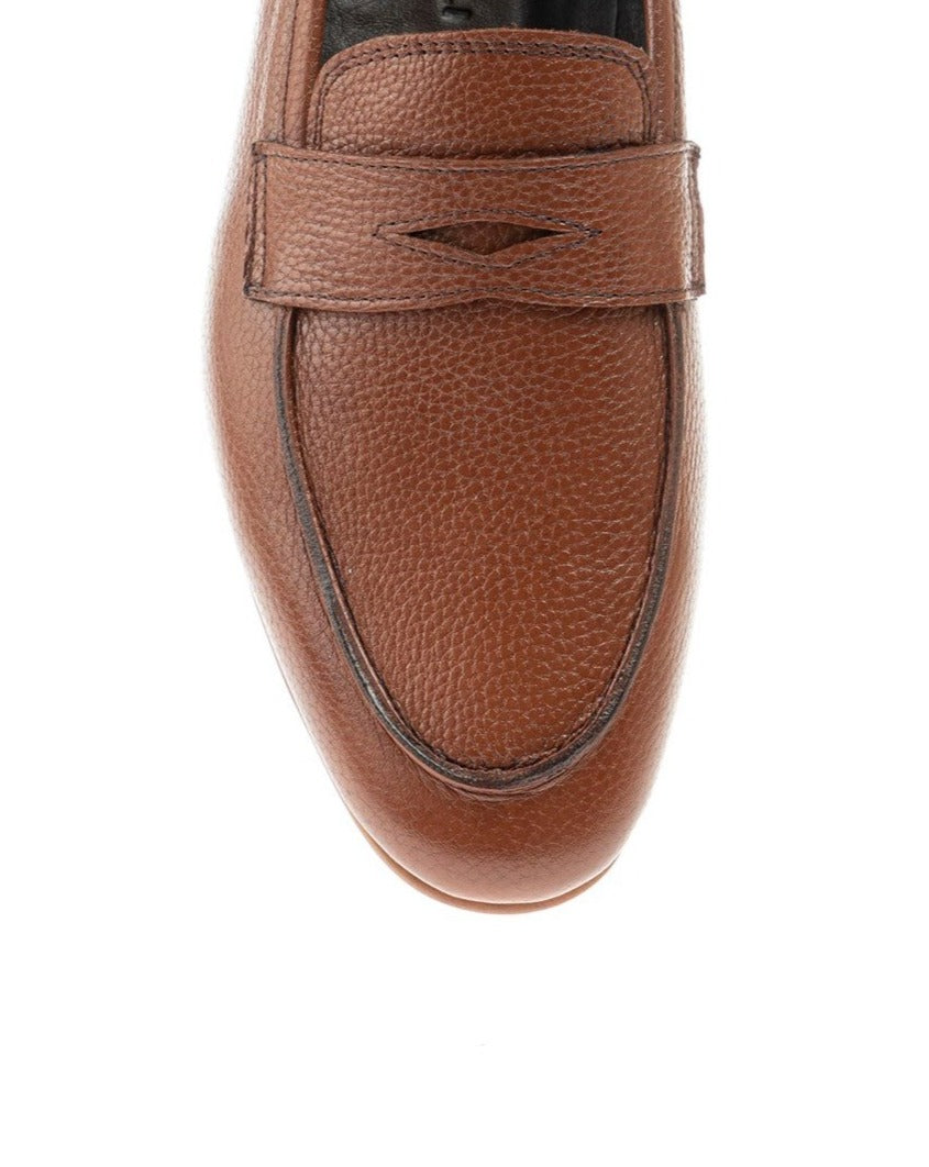 Tan Grainy penny Loafer