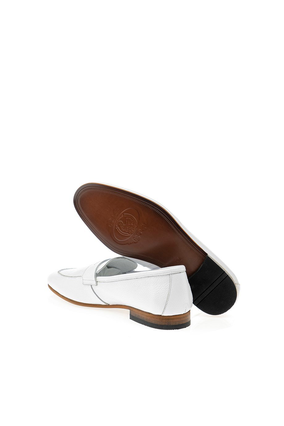 White Grainy penny Loafer